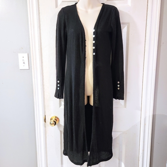 Divided Black Knit Duster Sweater Cardigan - Picture 2 of 8